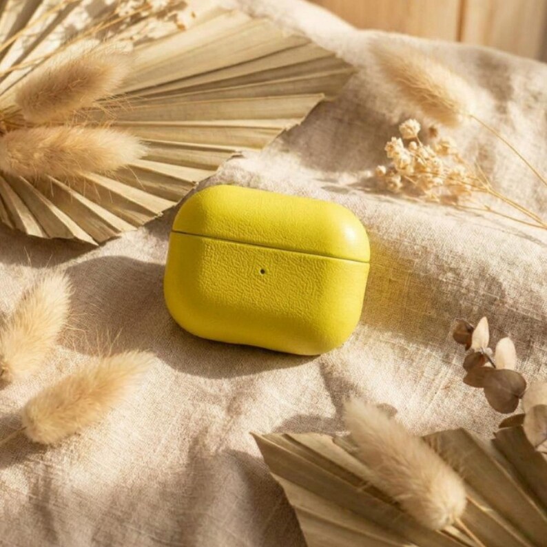 Monogram Leather AirPods Case Personalized Engraving Custom Initial Tech Accessory Wireless Earbuds Protective Holder Cover Minimalist Boho Design AirPods Pro 2 Compatible Storage Solution Engraved Pouch Self Care Treat Quality Protection Details