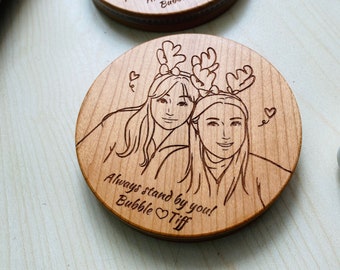 Friendship Gift for Women, Wooden Wireless Charger, Phone Charger Pad, Graduation Gift for Teen, Personalized Birthday Gift Ideas for Friend