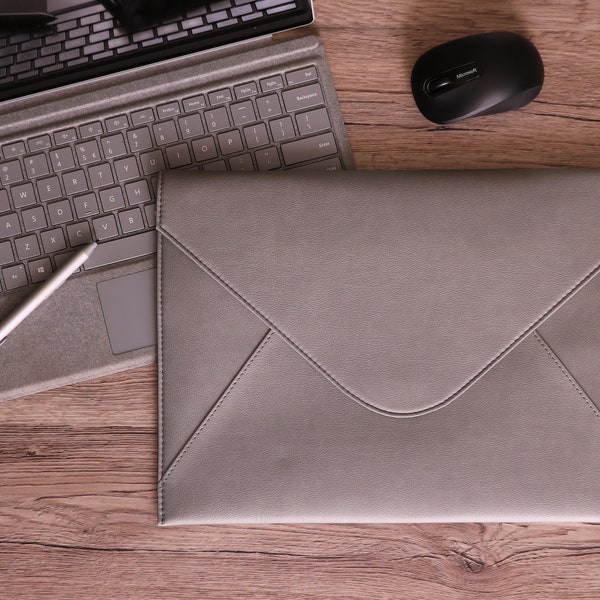 Leather Envelope Laptop Sleeve Etsy
