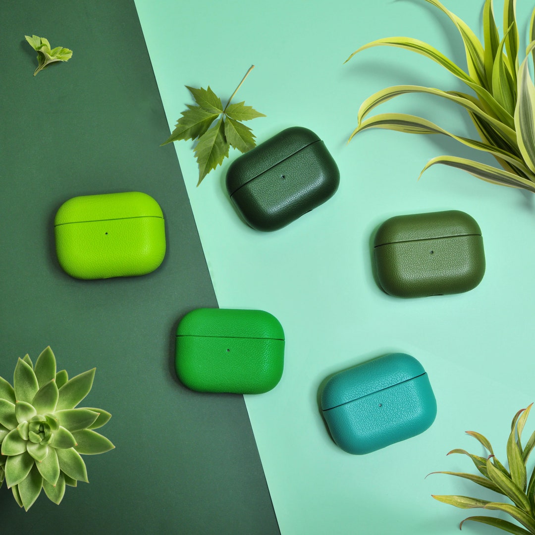 Leather AirPod 3rd Gen Case, Green AirPod Pro Case 1st or 2nd, Student