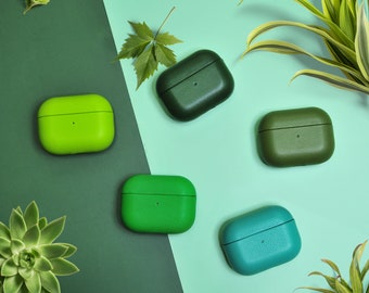 Leather AirPod Pro 2 Case Personalized Gift for Men Green AirPod Case 3rd for Him Unique Birthday Idea Cute Tech Lover Accessories for Boy