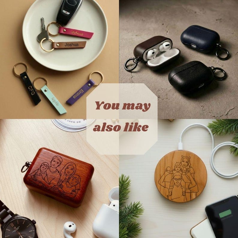 You may also like leather keyring wooden AirPods case AirPods case without keyring and mix and match AirPods case personalized gift ideas and matching accessories
