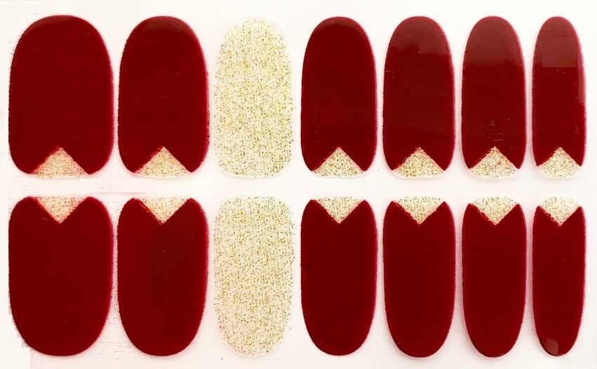 Burgundy Gold Glimmer Nail Art Stickers Nail Wraps Nail Polish - Etsy Burgundy Gold Glimmer Nail Art Stickers Nail Wraps Nail Polish - Etsy