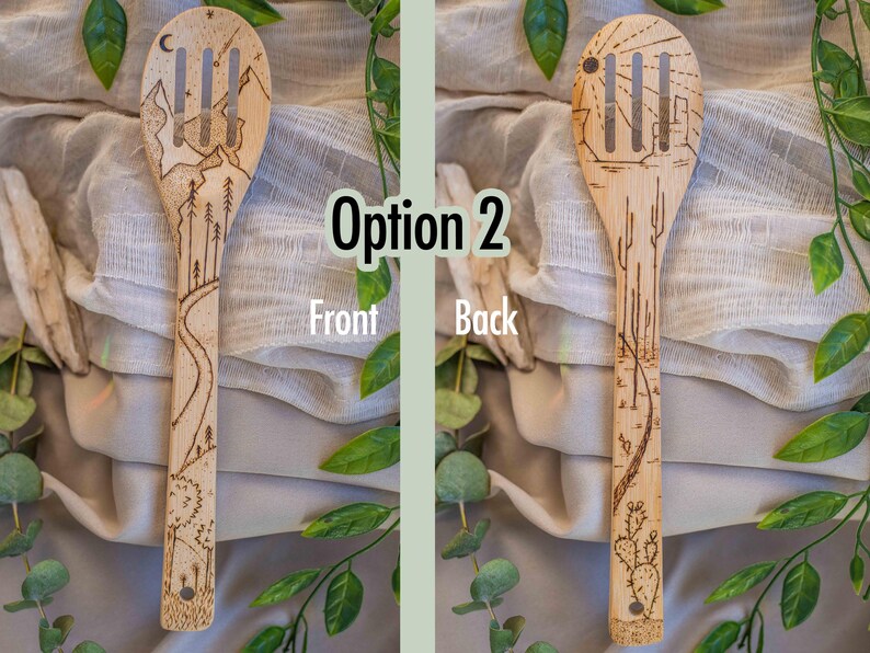 Wood Burned Kitchen Utensils - Pyrography - Wooden Spoon/spatula ...