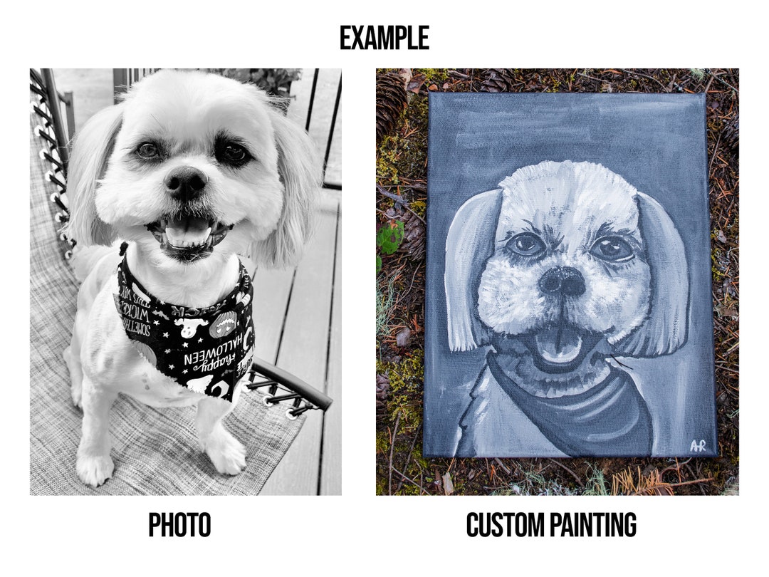 Custom Pet Portrait - Original Painting on Canvas - Etsy