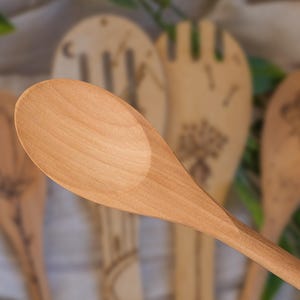 CUSTOM Wood Burned Kitchen Spoon - 12 inches - Pyrography/kitchen art