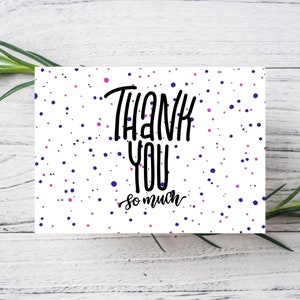 Printable Thank You card Instant download 7x5 inch card, Thank You card to download, Simple Thank You card
