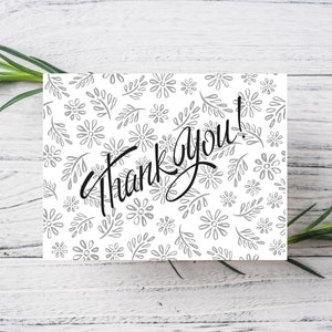 Printable Thank You card Instant download 7x5 inch card, Thank You card to download, Simple Thank You card
