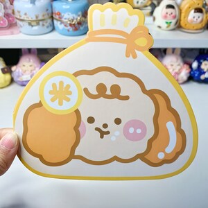 Jolie carte de voeux | chien kawaii | dim sum | carte d'anniversaire | pour elle | cadeaux filles | cadeaux d'anniversaire