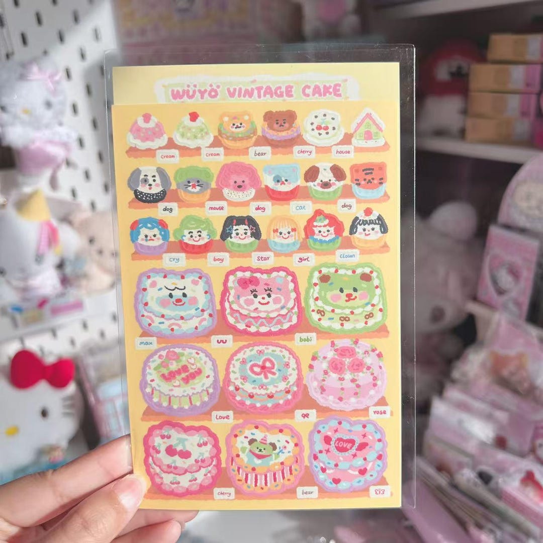 Kawaii Sticker Sheet | Birthday Cake Stickers | Cute Stickers | Polco ...