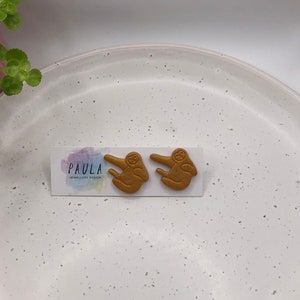 Pendientes de perezoso, pendientes de oro, tachuelas de animales, pendientes lindos, regalo para ella, pendientes divertidos, pendientes de niñas, pendientes de adolescente