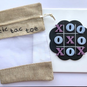 Tic Tac Toe Game, Travel Size Game, Gift for Dad, Gift for Mum, Fun Size Game, Polymer Clay Game