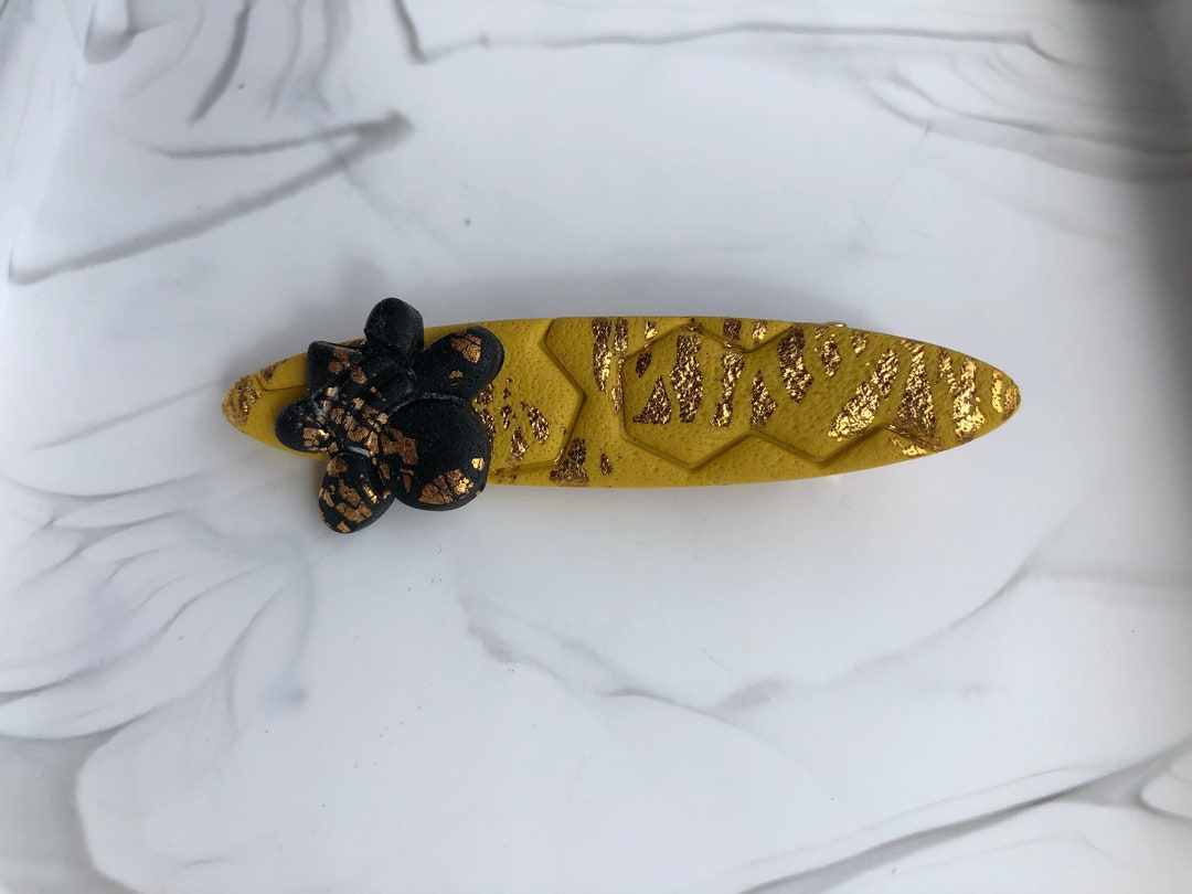 Hair Clip Barrette Hair Clip Yellow Hair Clip Bee Hair Etsy