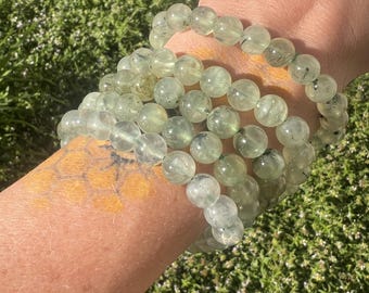 Prehnite Beaded Crystal Bracelet