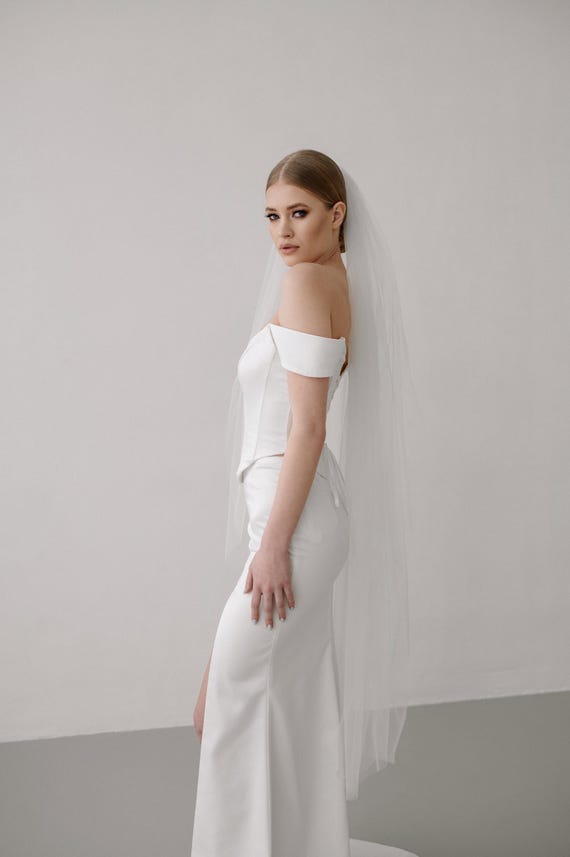 simple white mermaid wedding dresses Ivory Satin Mermaid Off-the-Shoulder Wedding Dress MW858