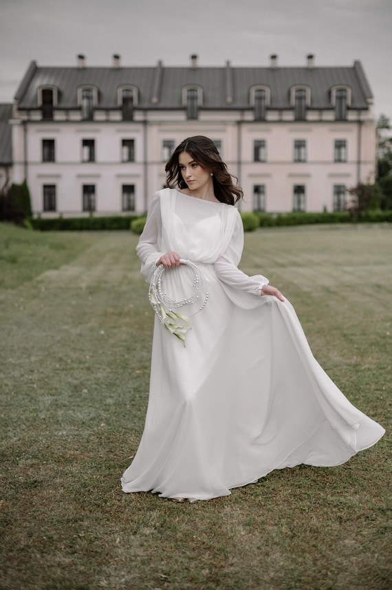 sachin and babi light blue dress Strapless Ivory Chiffon Cathedral Train Wedding Dress