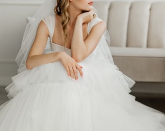 Wedding dress with ruffles. Wedding Dress. Princess wedding dress. light wedding dress tulle wedding dress. Iris style.