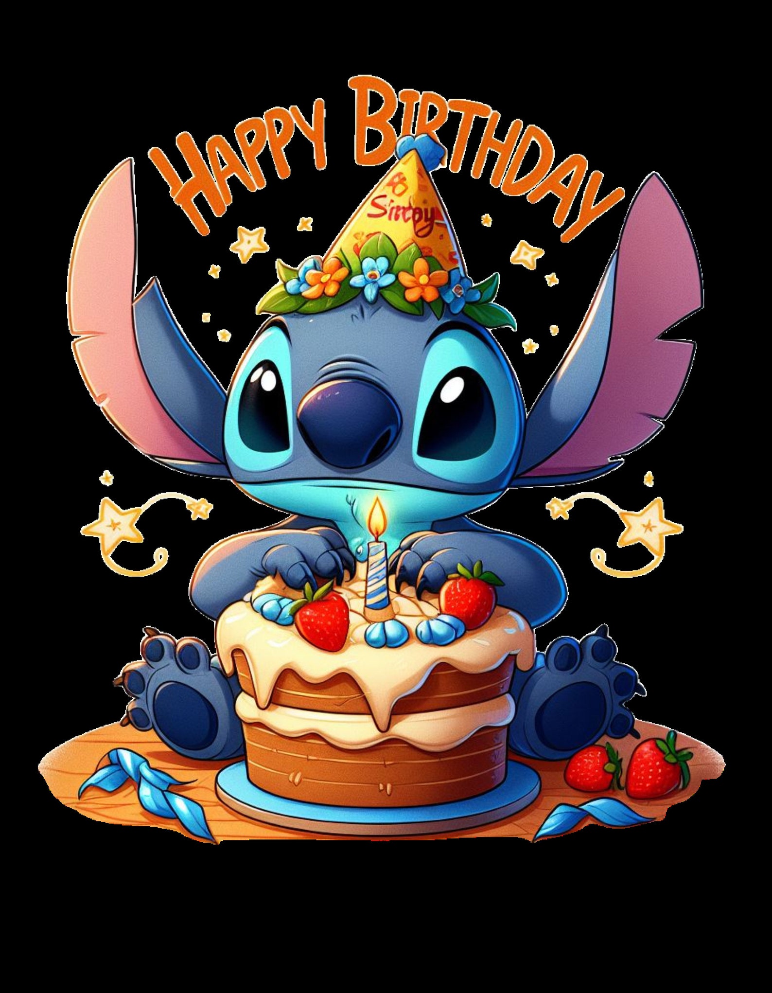 Stitch Birthday PNG - Etsy