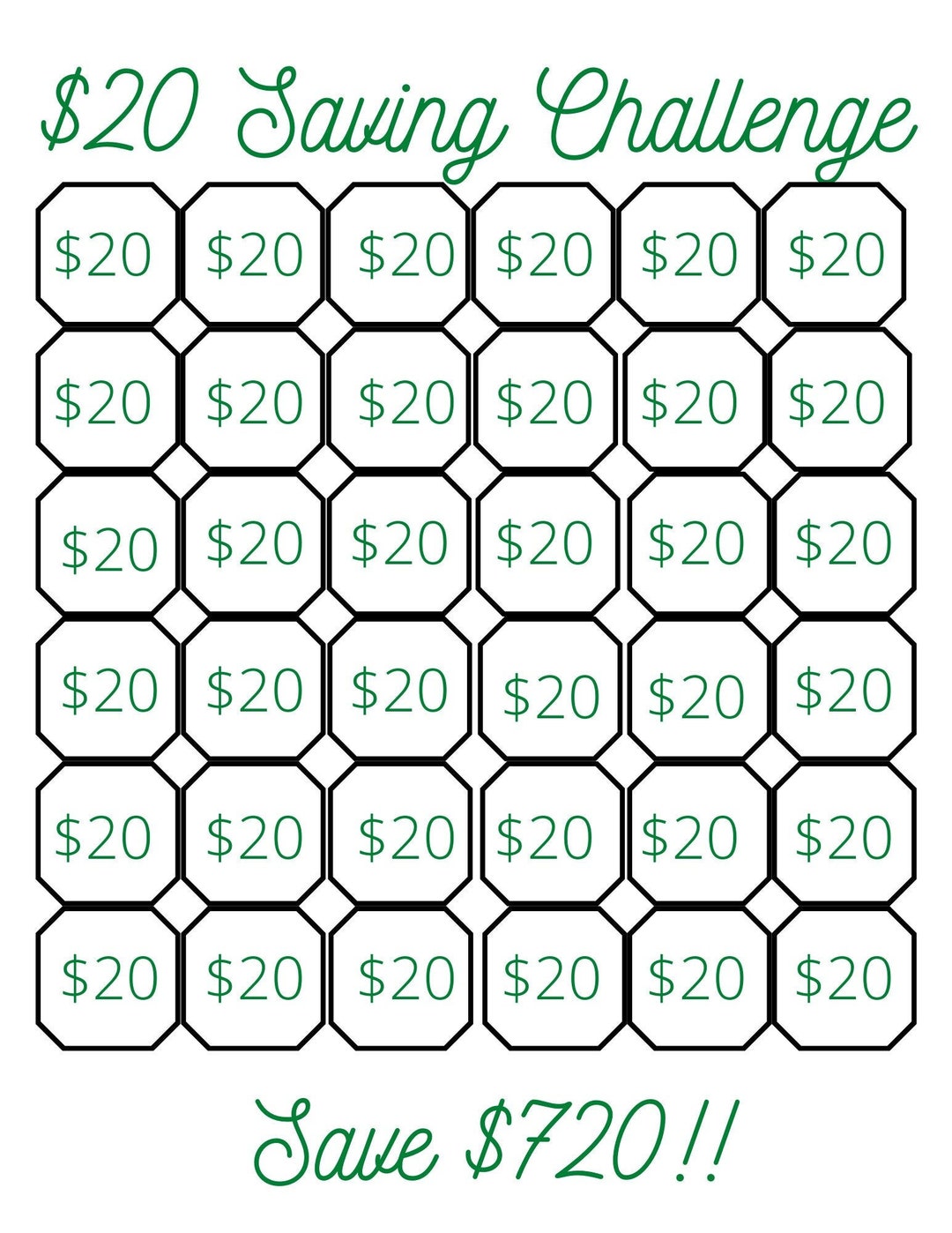 Printable Weekly or Daily Saving Challenge - Etsy