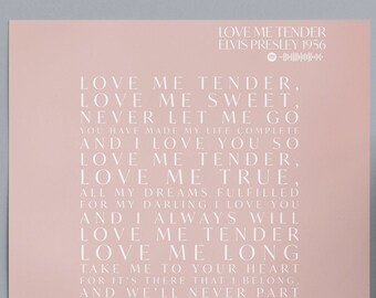 Love Me Tender Song Etsy Uk
