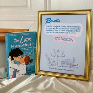 The Love Hypothesis Poster, Ali Hazelwood, Olive and Adam, 8.5x11 in, matt poster, bookish poster, reader, bookish art, romance reader poste