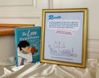 The Love Hypothesis Poster, Ali Hazelwood, Olive and Adam, 8.5x11 in, matt poster, bookish poster, reader, bookish art, romance reader poste