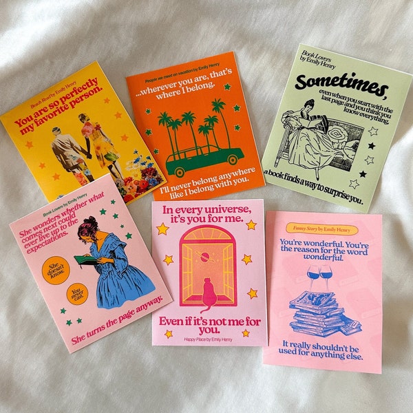 Stickers Emily Henry, Sticker plage, Sticker gens que nous rencontrons en vacances, Sticker amoureux des livres, Sticker Happy Place, Sticker histoire drôle