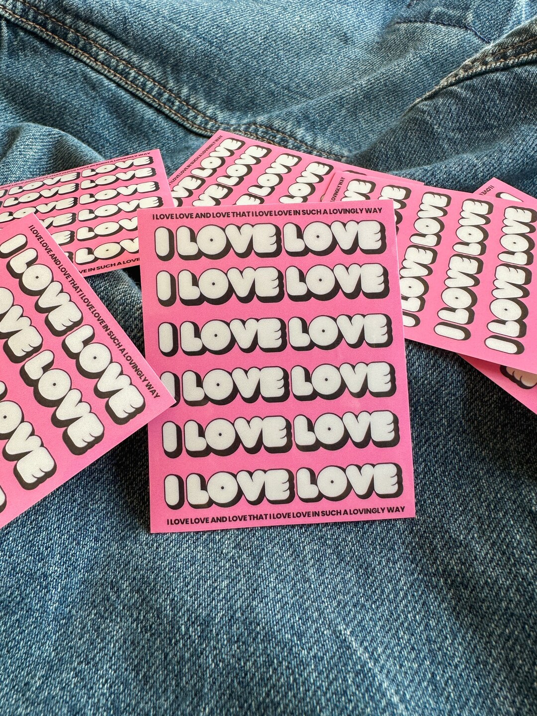 Pink Lover Sticker I Love Love Sticker, Love, Pink Sticker, Aesthetic Sticker, Retro ...