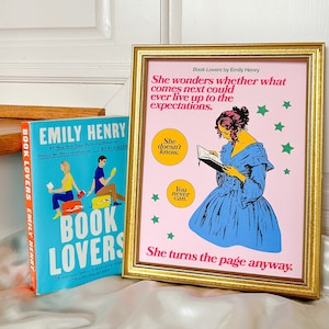 Buchliebhaber Poster, Emily Henry Poster, 8,5 x 11 Zoll Plakat, mattes Plakat, Leseratte, Leseratte, Leseratte, Bücher, Bücher