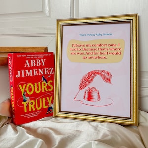 Yours Truly Poster, Abby Jimenez Poster, 8.5x11 inch poster, matte poster, bookish poster, reader, bookish art, romance reader poster, books