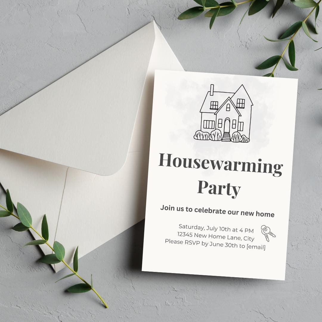 Editable Housewarming Invitation | Printable Canva Template | Digital ...