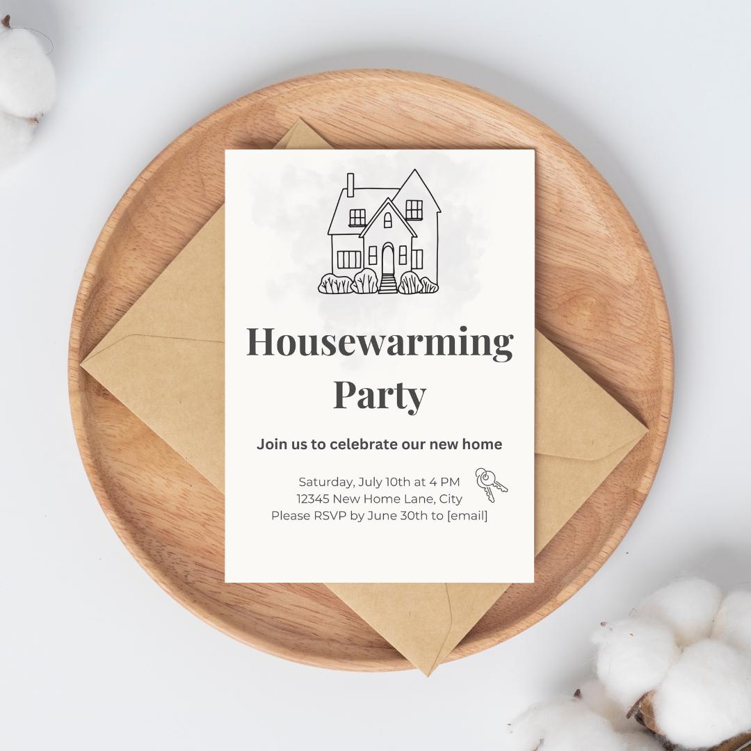 Editable Housewarming Invitation | Printable Canva Template | Digital ...