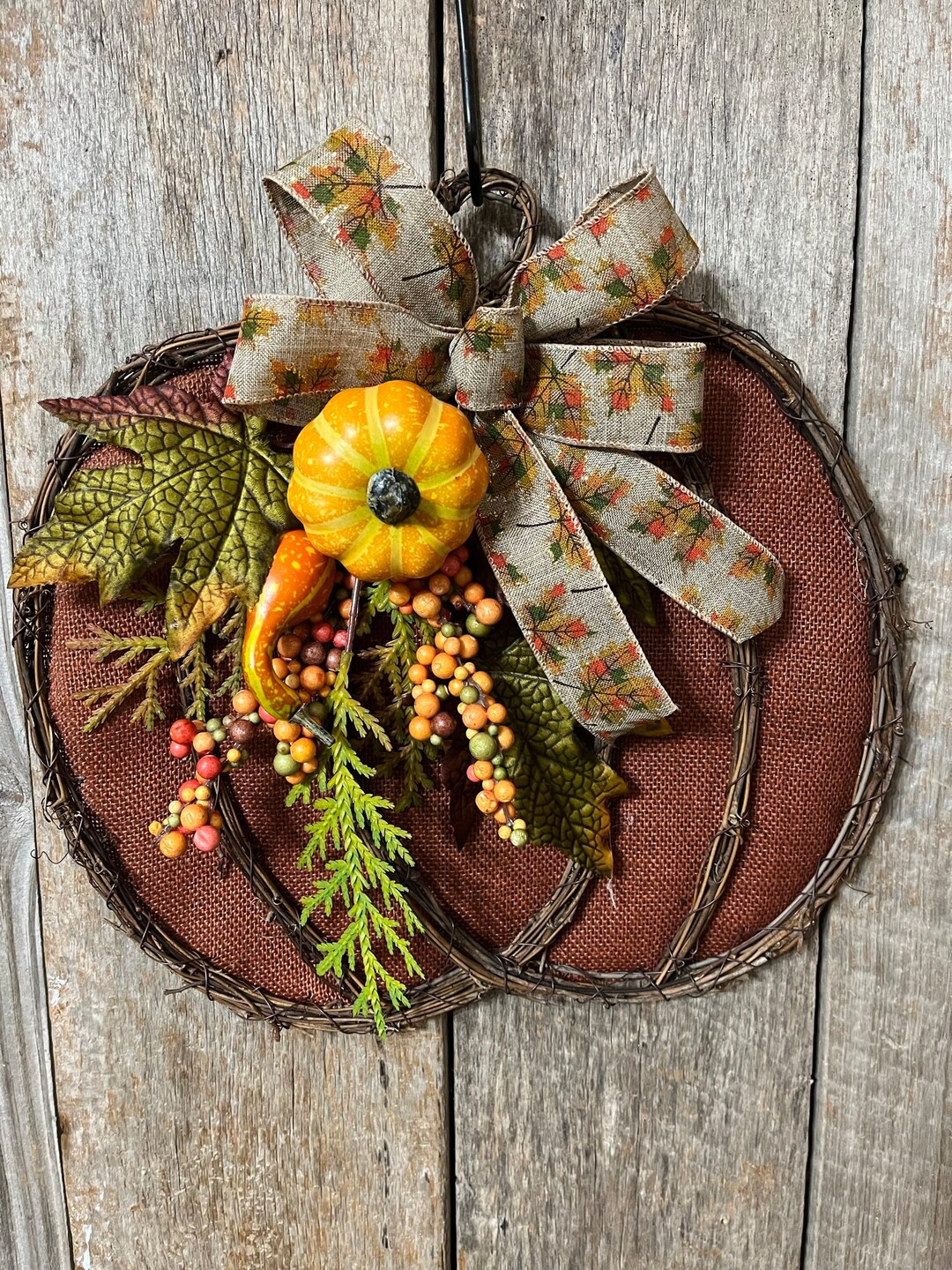 Fall Pumpkin and Gourd Wreath - Etsy