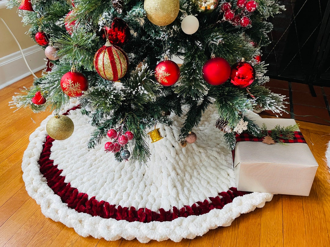 Chunky Knit Christmas Tree Skirt Etsy