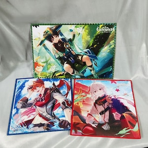 Genshin Auswirkungen Print Genshin Auswirkungen Merch Genshin Karte Laminierter Kunstdruck Genshin Postkarte Zhonli Hutao xiao Wanderer Childe 3stk PREIS