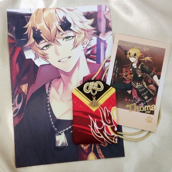 KOOP 2 KRIJG 1 GRATIS Genshin Impact Thoma Omamori Genshin Thoma Genshin Merch Genshin Sleutelhanger Genshin Print Genshin Omamori Genshin Merchandise