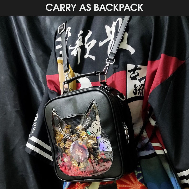 Cat Ita Bag Japanese Itabag Cat Bag Cute Anime Bag Genshin Impact Bag Genshin Hutao Transparent Bag Japan Tote Bag image 6