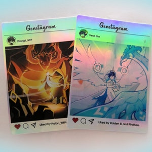 Adesivo de impacto Genshin Adesivos holográficos Genshin Genshin Impact Merch Genshin Prints Zhongli Hutao Venti Genshin Merch COMPRE 2 GANHE 1 GRÁTIS