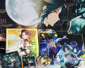 Xiao Genshin Impact Merch Set Genshin Xiao Gift Set Xiao Art Print Xiao Keychain Xiao Genshin Merch Xiao Postcard
