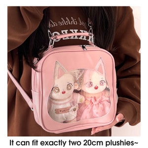 Cat Ita Bag Japanese Itabag Cat Bag Cute Anime Bag Genshin Impact Bag Genshin Hutao Transparent Bag Japan Tote Bag Pink (BAG ONLY)