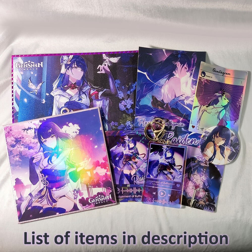 Genshin Impact Raiden Merch Set Genshin Raiden Gift Set Raiden Etsy Canada