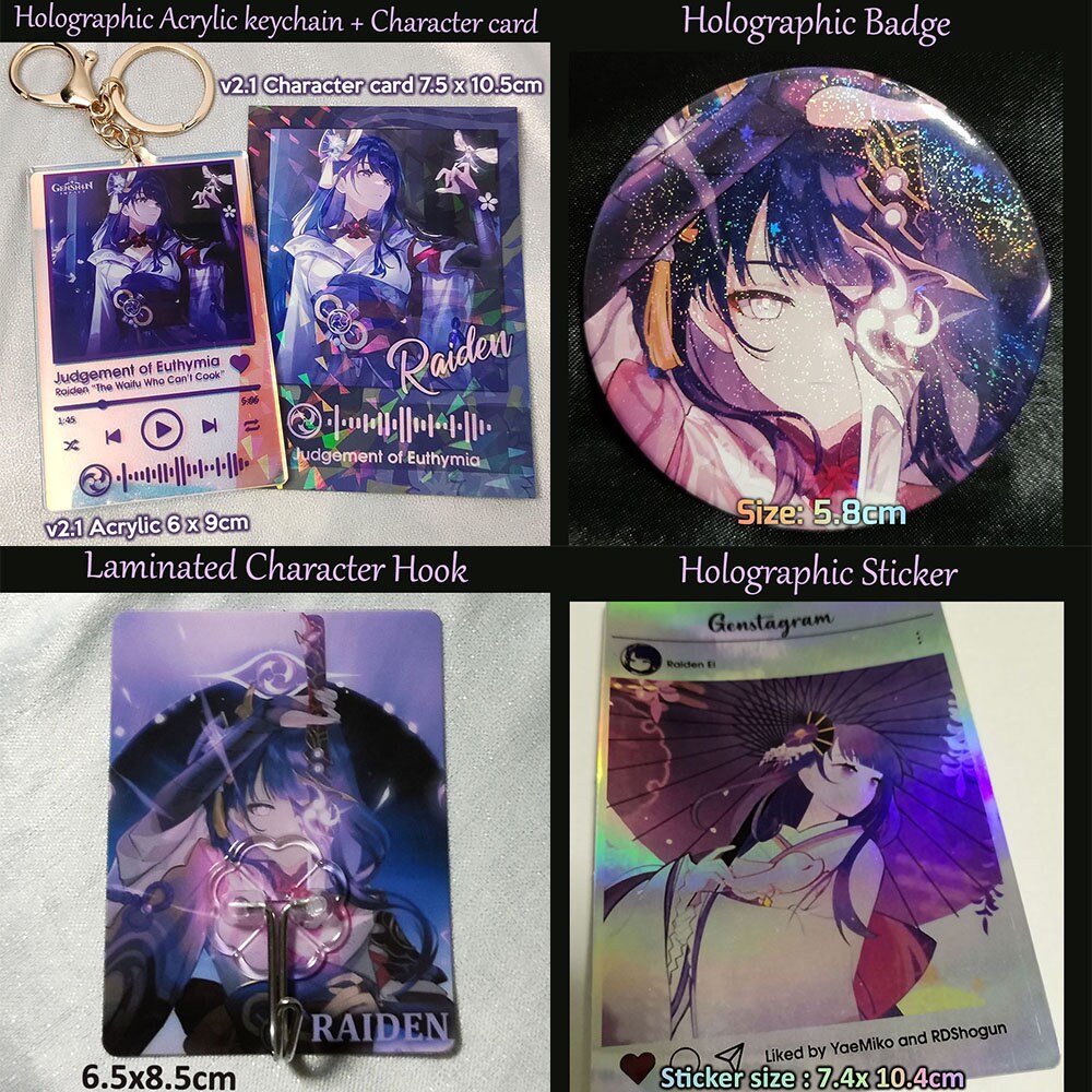 Genshin Impact Raiden Merch Set Genshin Raiden Gift Set Raiden Etsy UK