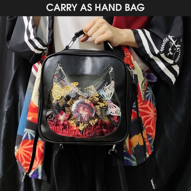 Cat Ita Bag Japanese Itabag Cat Bag Cute Anime Bag Genshin Impact Bag Genshin Hutao Transparent Bag Japan Tote Bag image 7