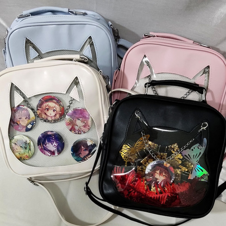Cat Ita Bag Japanese Itabag Cat Bag Cute Anime Bag Genshin Impact Bag Genshin Hutao Transparent Bag Japan Tote Bag image 1
