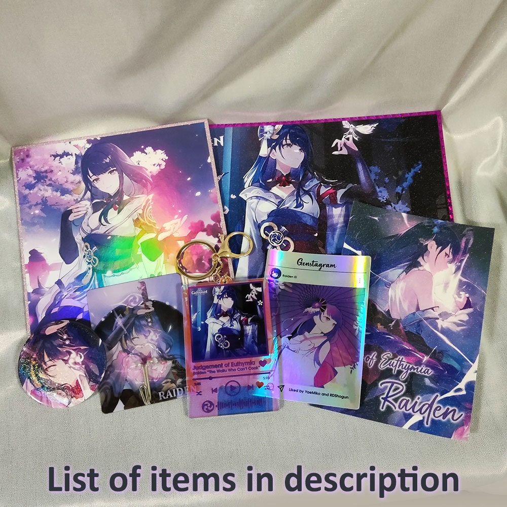 Genshin Impact Raiden Merch Set Genshin Raiden Gift Set Raiden Etsy Ireland