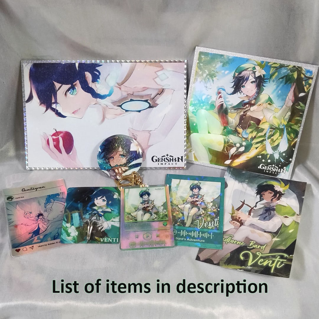 Genshin Impact Venti Merch Set Genshin Venti Gift Set Venti Genshin Art