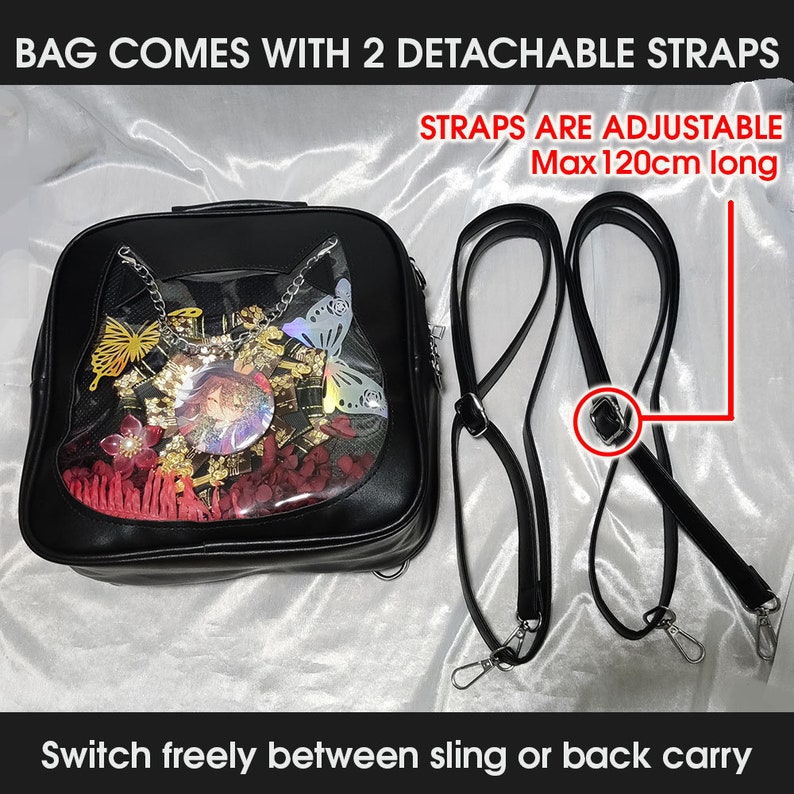 Cat Ita Bag Japanese Itabag Cat Bag Cute Anime Bag Genshin Impact Bag Genshin Hutao Transparent Bag Japan Tote Bag image 4