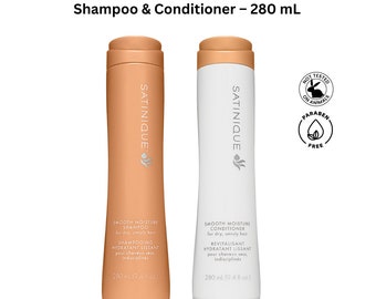 Satinique™ Smooth Moisture Shampoo & Conditioner Set - Smoother, Silky Hair, Frizz Control, Dry Hair Repair - 280 mL