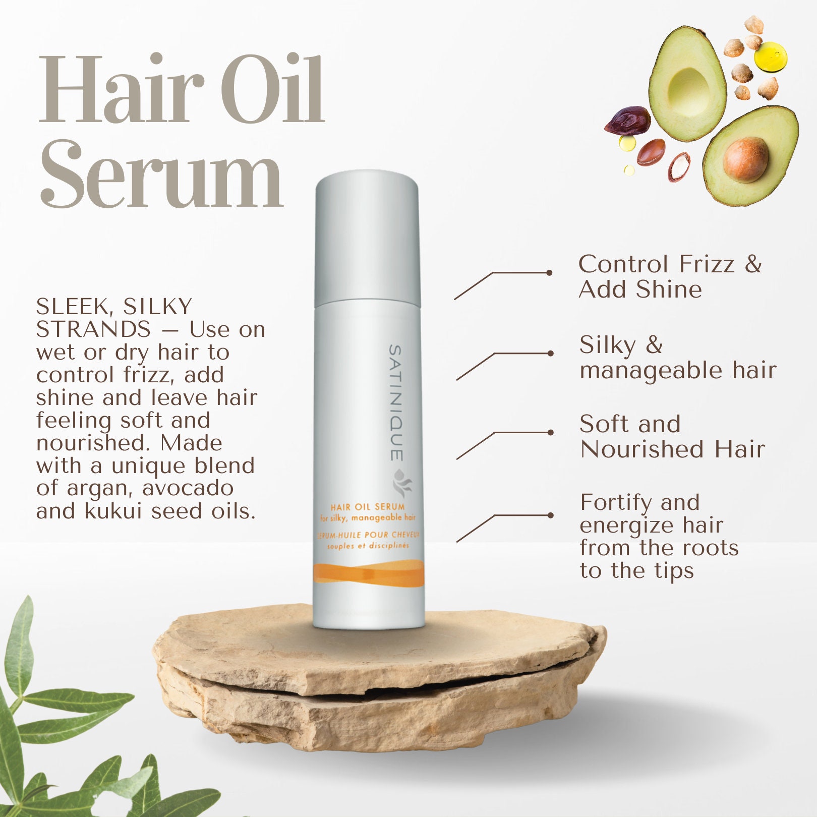 Hair Oil Serum for Silky Hair, Controls Frizz, Adds Shine and