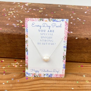 Single Pearl drop Sterling Silver double rope chain Necklace